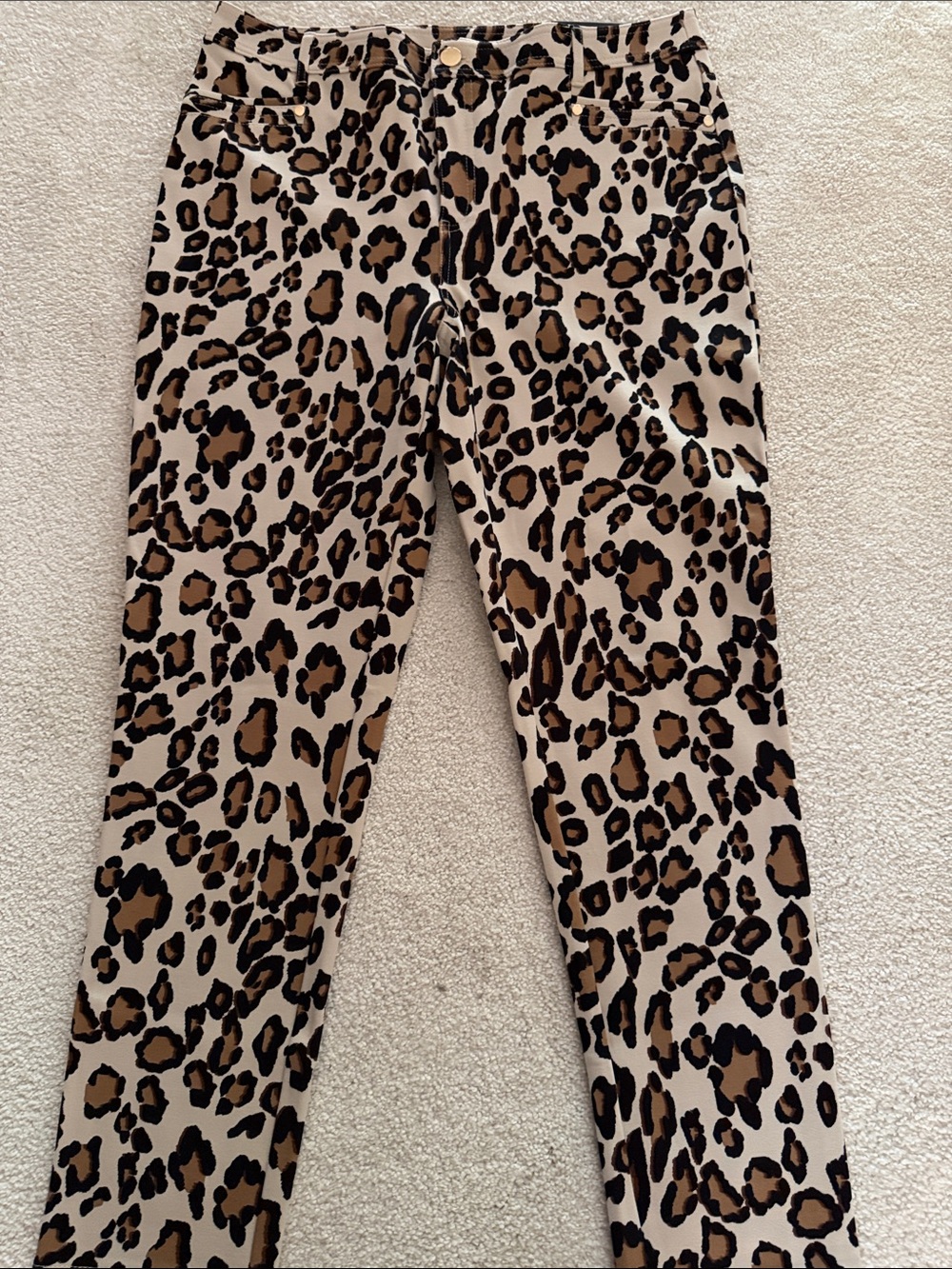 Chico's Girls Leopard Print Jeans in Tan and Brown